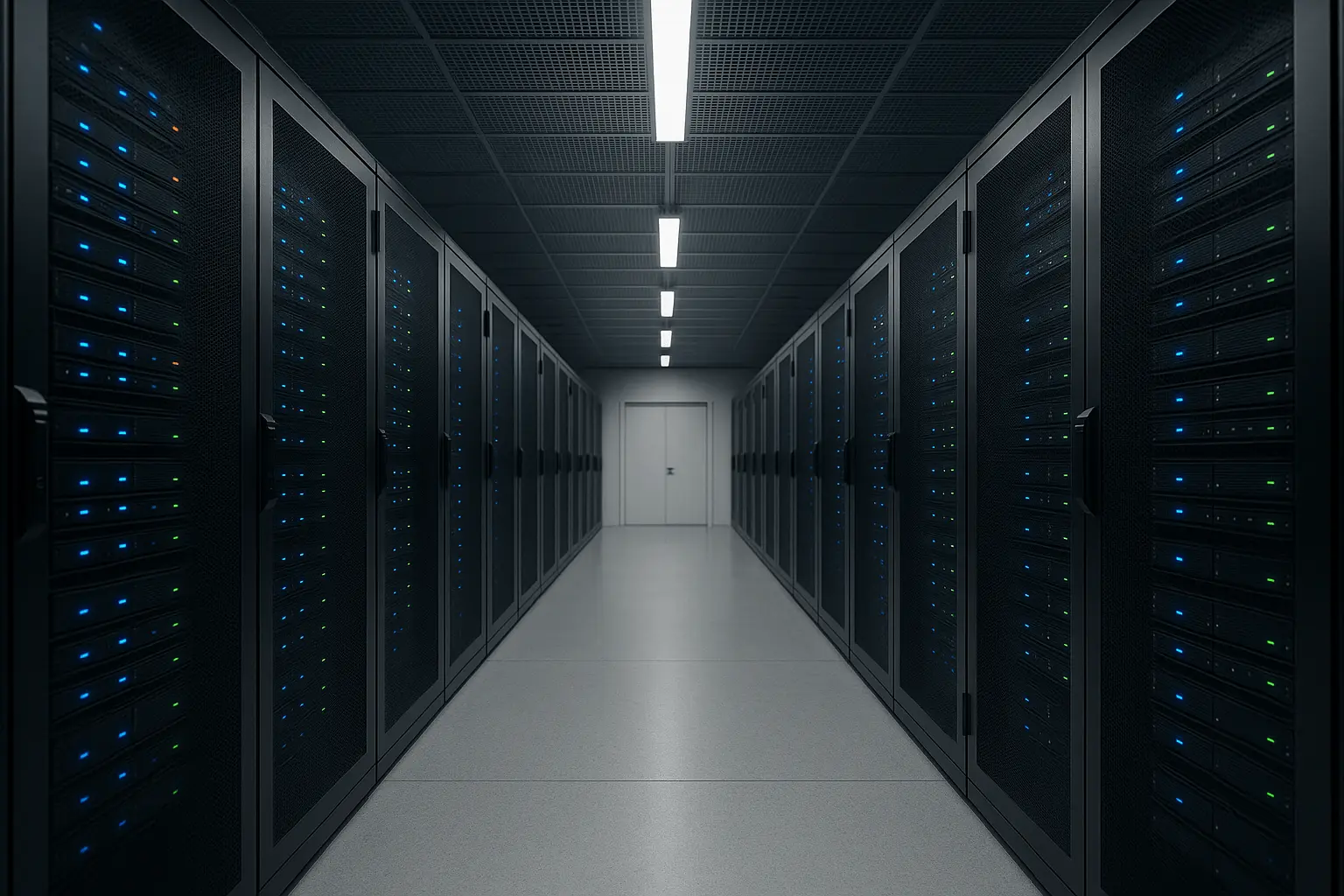 Rack de servidores em datacenter